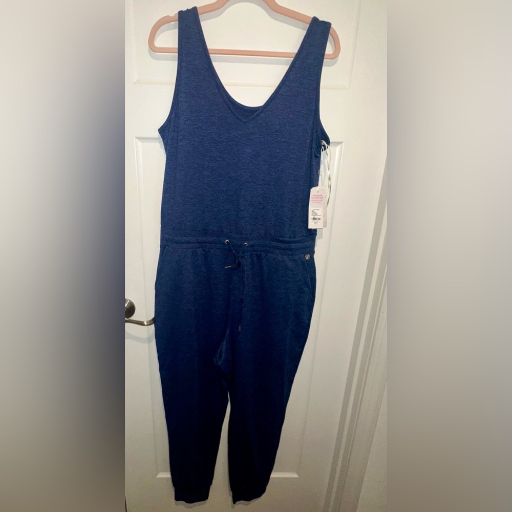 NWT - Lilly Pulitzer Maisie Jumpsuit - Heathered Med Blue X Noir - Size Large